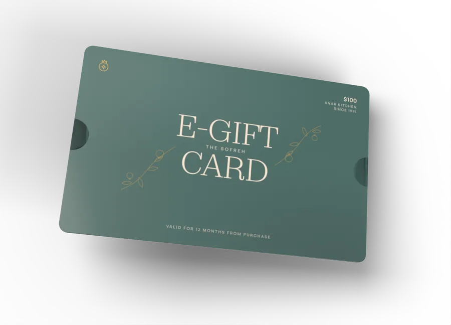 The The Sofreh gift card, teal colourway